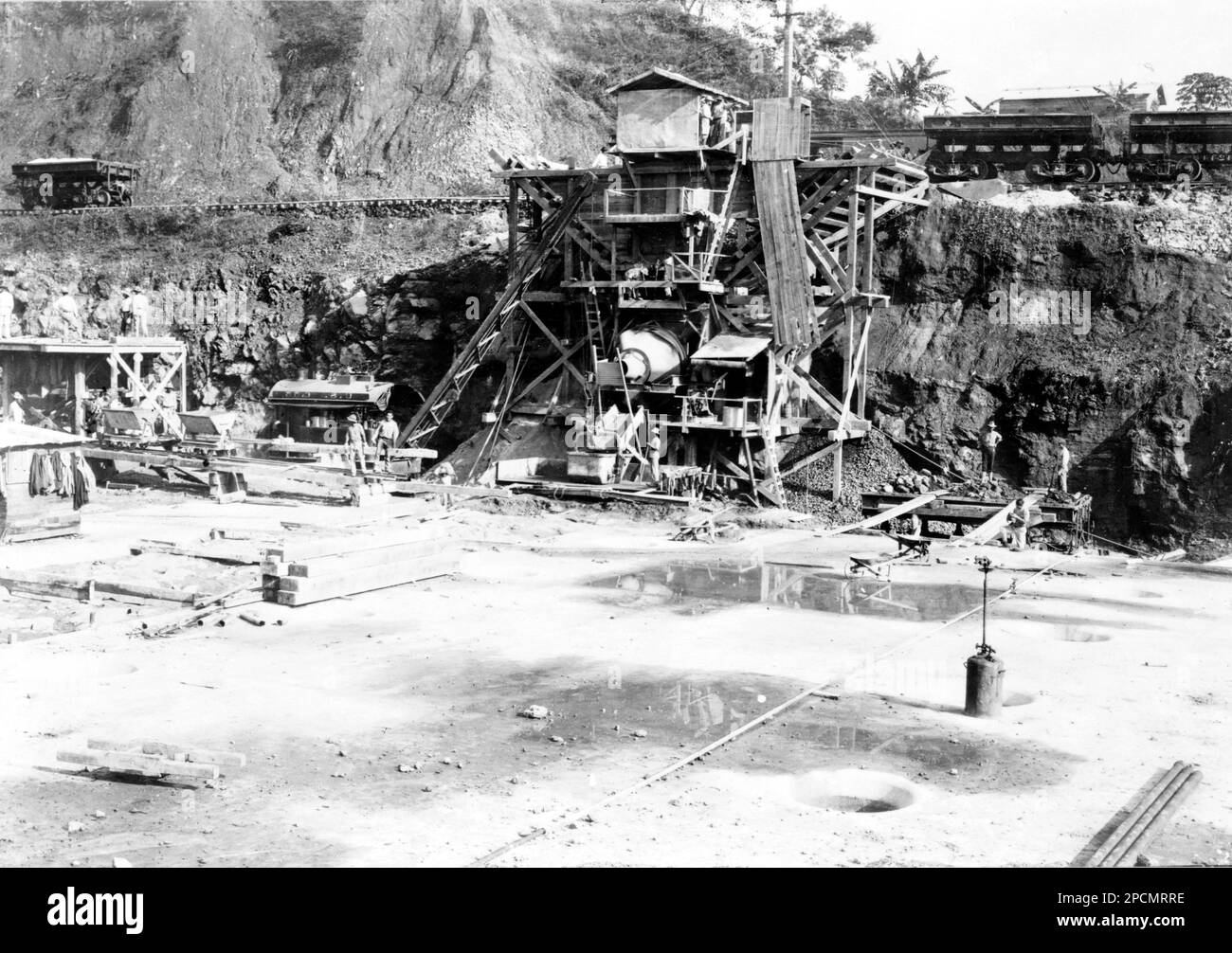 PANAMA Concrete mixer at work at Pedro Miguel Lock site, Panama Canal