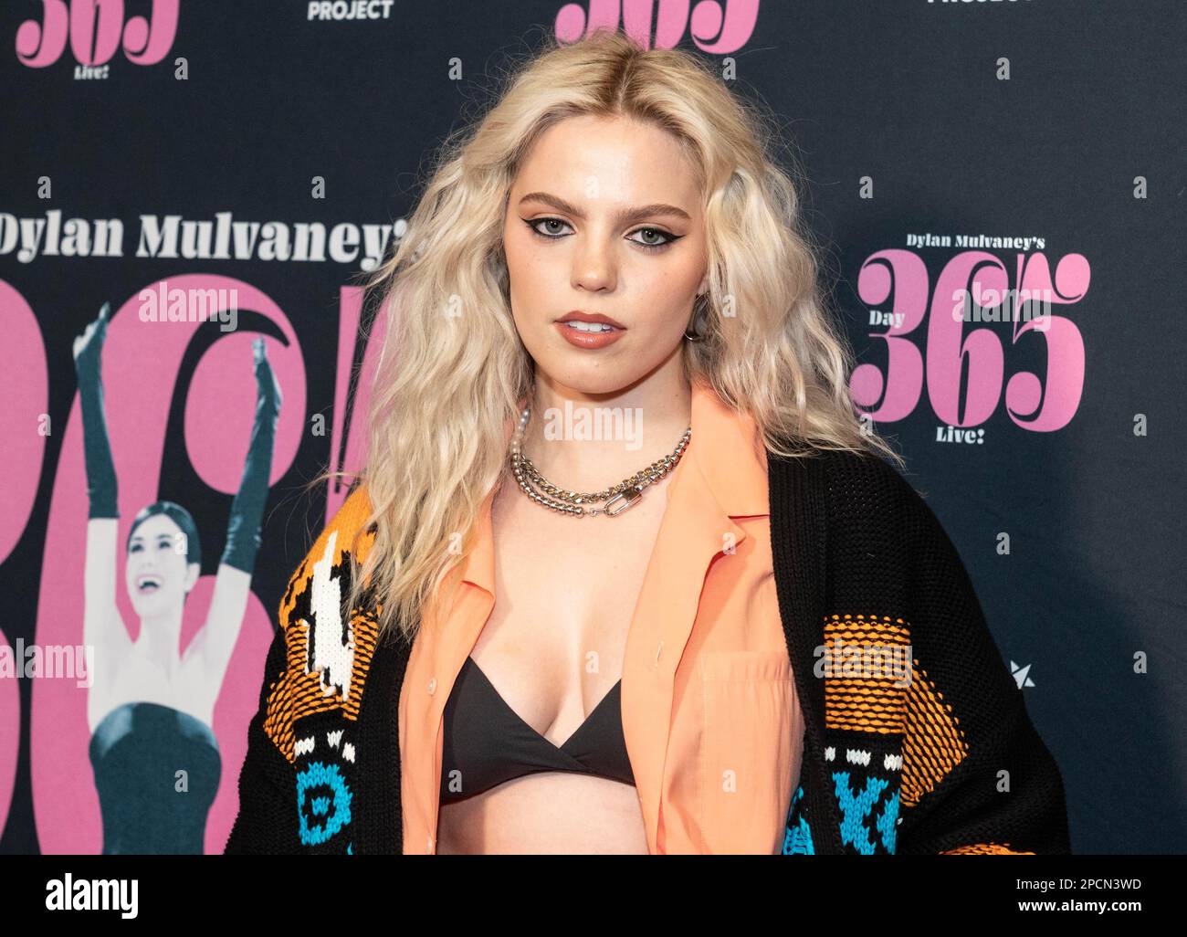 New York, New York, USA. 13th Mar, 2023. Renee Rapp wearing dress by MSGM  attends Day 365 Live! with Dylan Mulvaney at Rainbow Room at Rockefeller  Center in New York on March