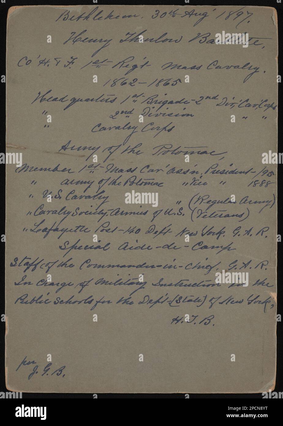 Civil War veteran Henry Thurlow Bartlett / E.L. Merrow, Bethlehem, N.H ...