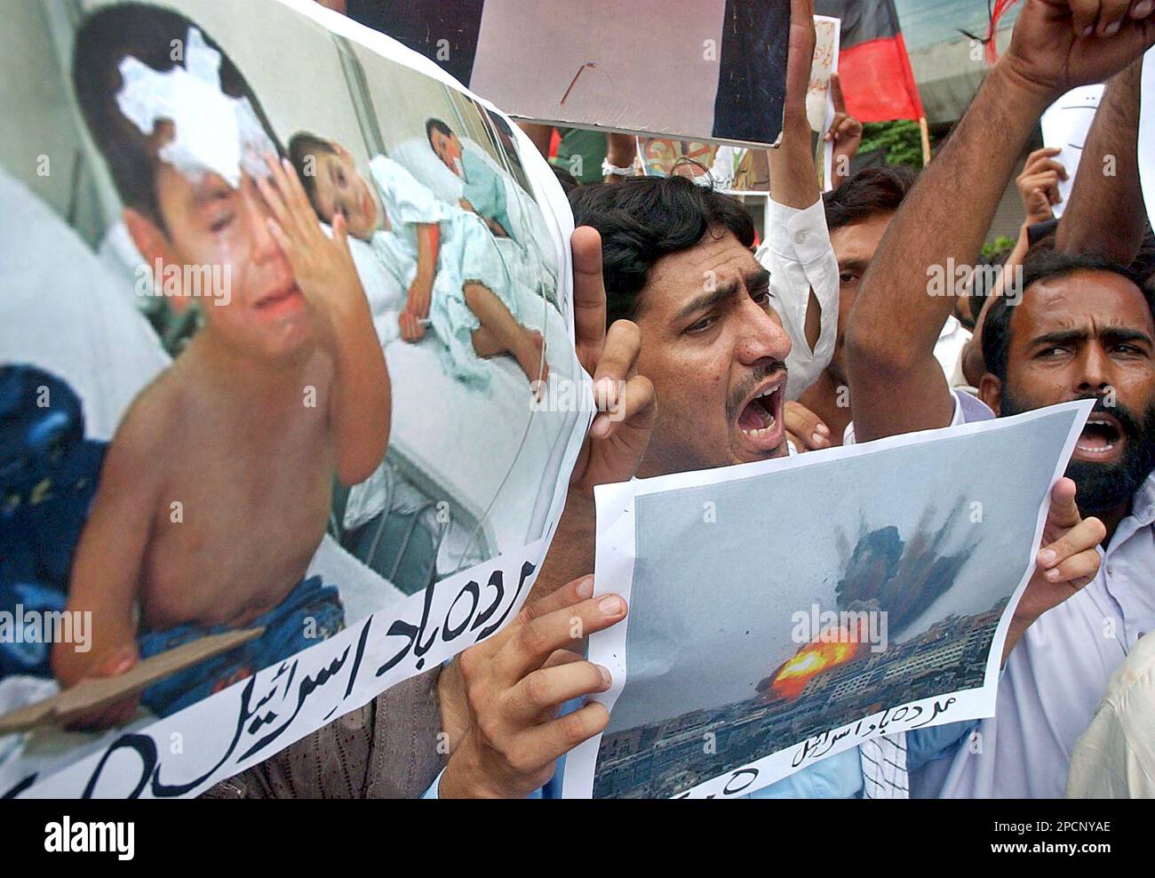 Pakistani Shiite Muslims chant anti Israel slogans during a rally to ...