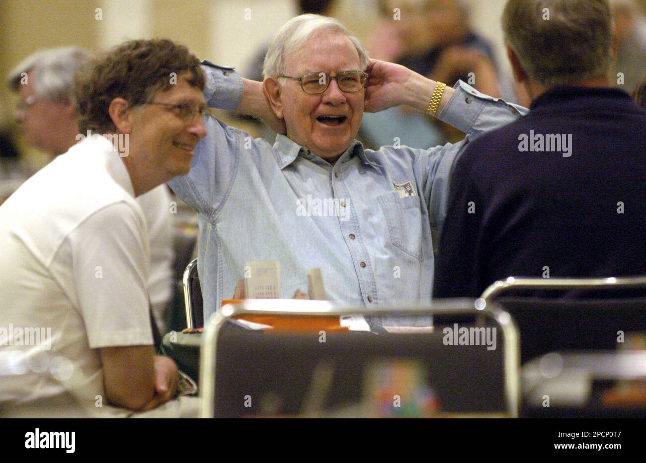 Microsoft Corp.'s Bill Gates, left, and Berkshire Hathaway Inc.'s