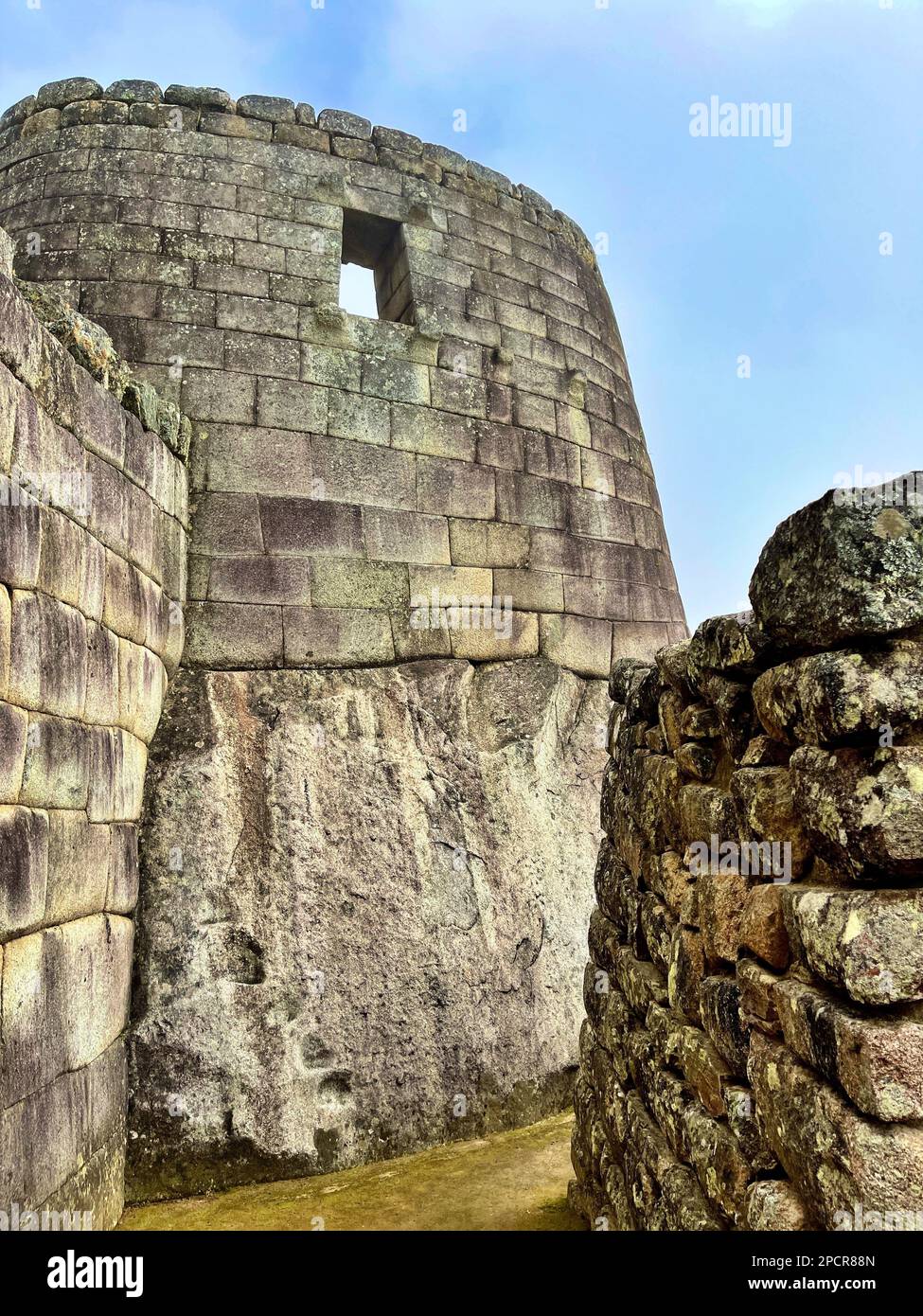 A vertical shot of the ruins of Machu Picchu in Peru Stock Photo - Alamy