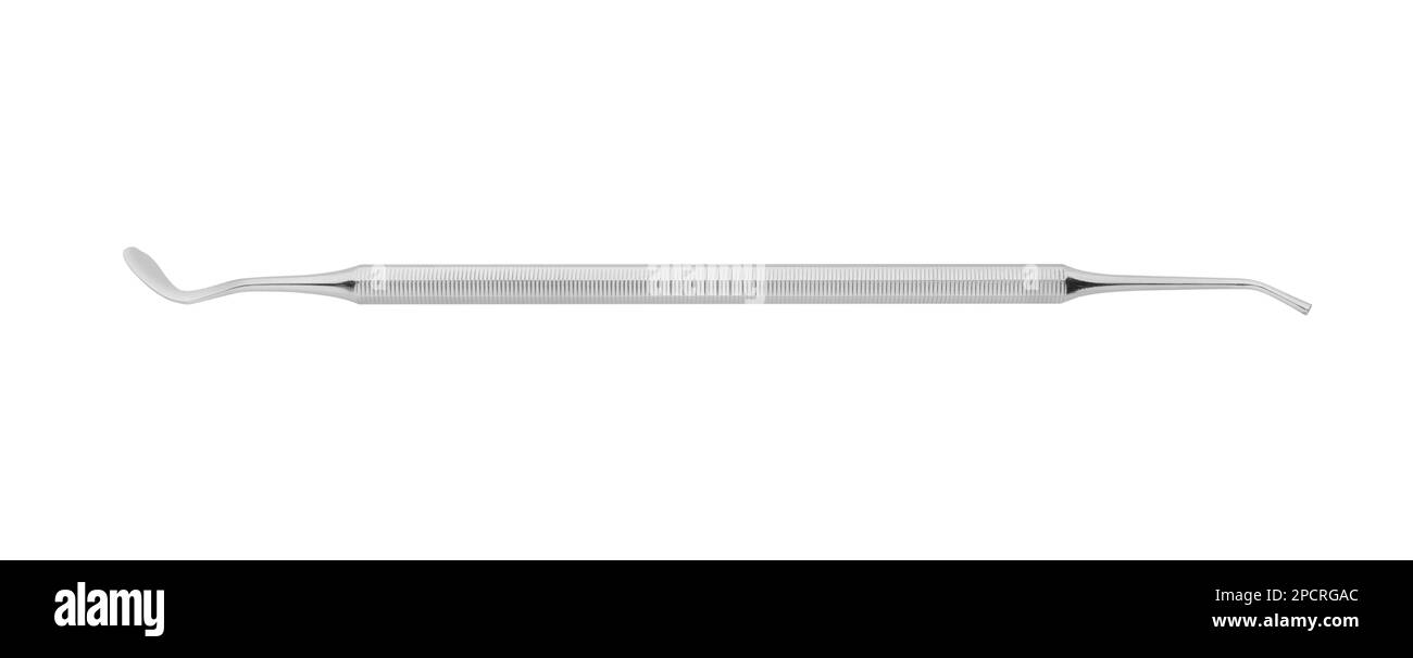 Double ended dental plugger isolated on white, top view. Dentist's tool