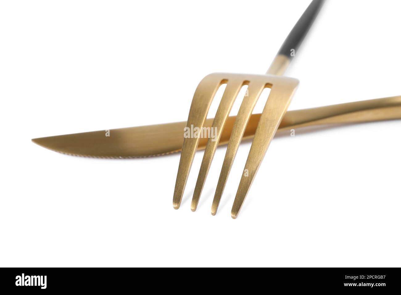 New golden fork knife hi-res stock photography and images - Alamy