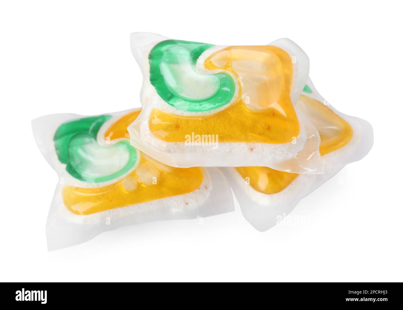 Many dishwasher detergent pods on white background Stock Photo Alamy