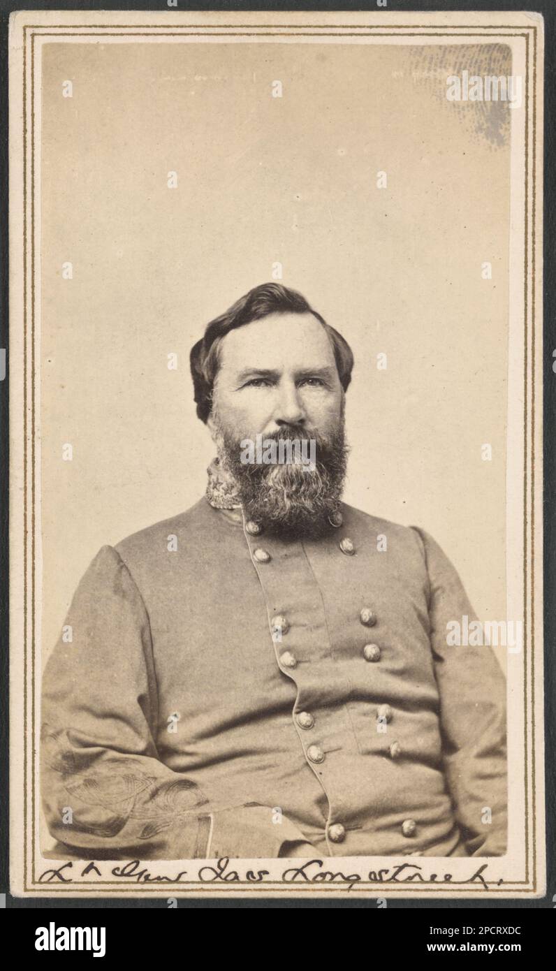 Lieutenant General Jas. Longstreet. Liljenquist Family Collection of Civil War Photographs , pp/liljpaper. Longstreet, James, 1821-1904, Confederate States of America, Army, People, 1860-1870, Military officers, Confederate, 1860-1870, Military uniforms, Confederate, 1860-1870, United States, History, Civil War, 1861-1865, Military personnel, Confederate. Stock Photo