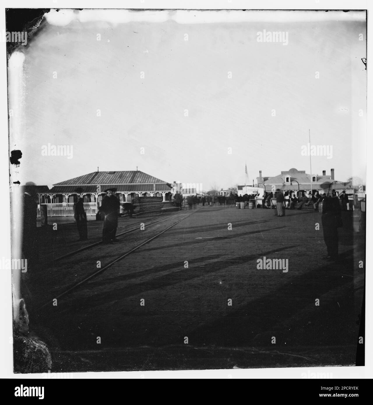 Fort Monroe, Virginia. Wharf. Civil war photographs, 1861-1865 . United States, History, Civil War, 1861-1865. Stock Photo