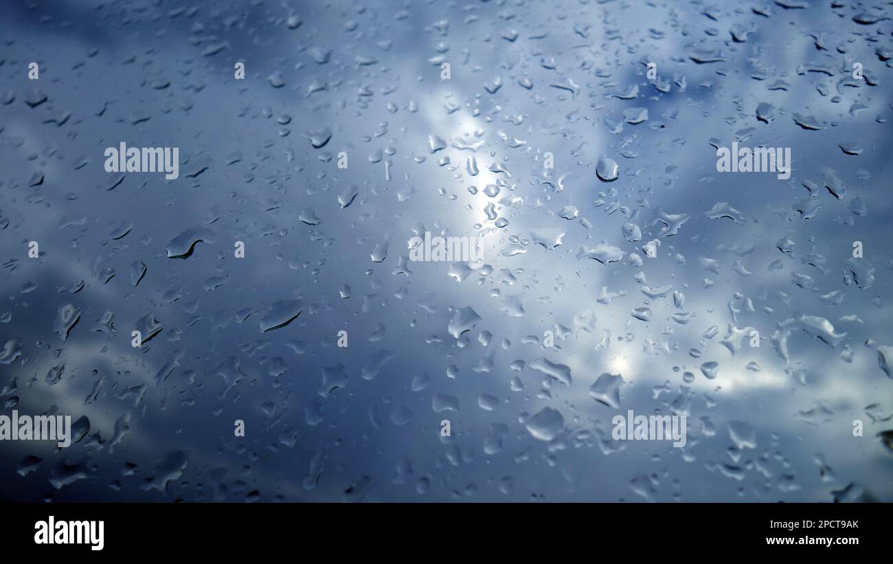 drops of rain on a window Stock Photo