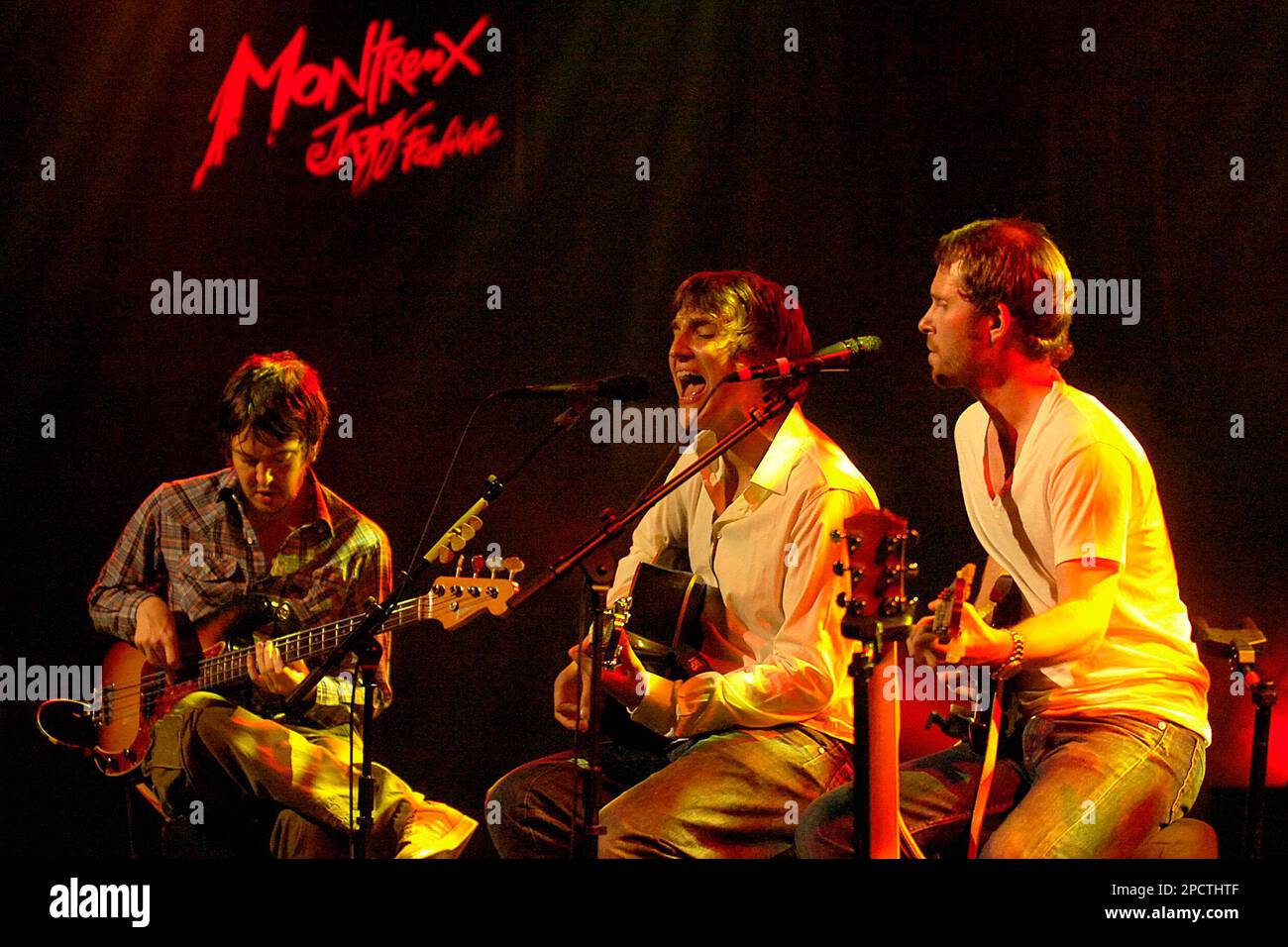 British singer James Walsh of the Group Starsailor, center, James