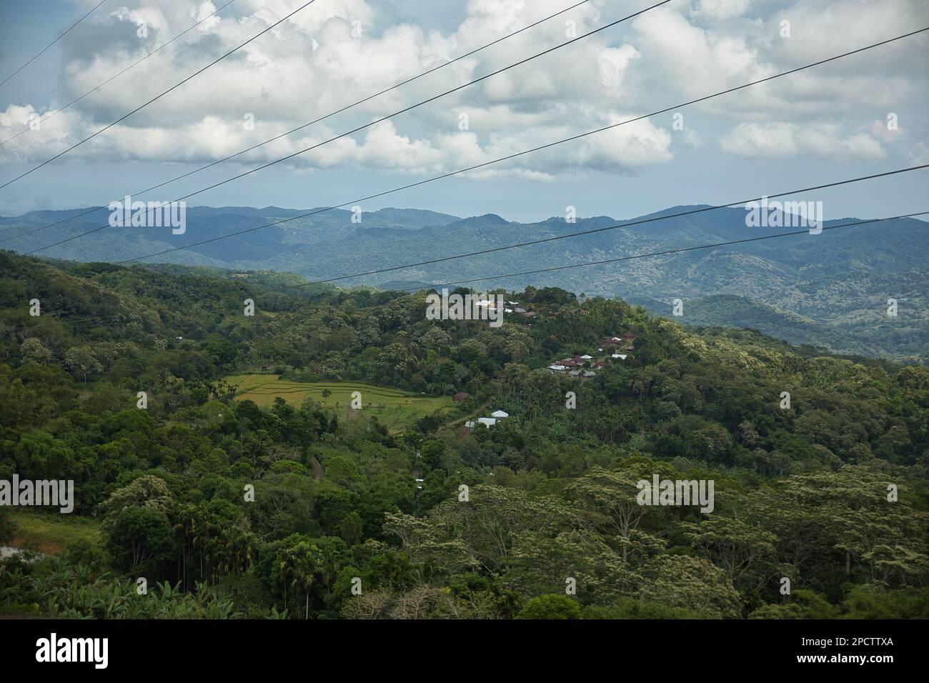 Drone shot over green hills hi-res stock photography and images - Alamy