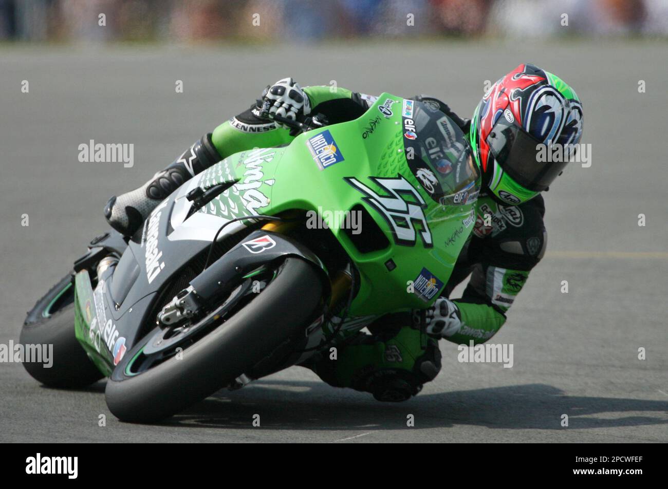Kawasaki Racing Team rider Japanese Shinya Nakano takes a