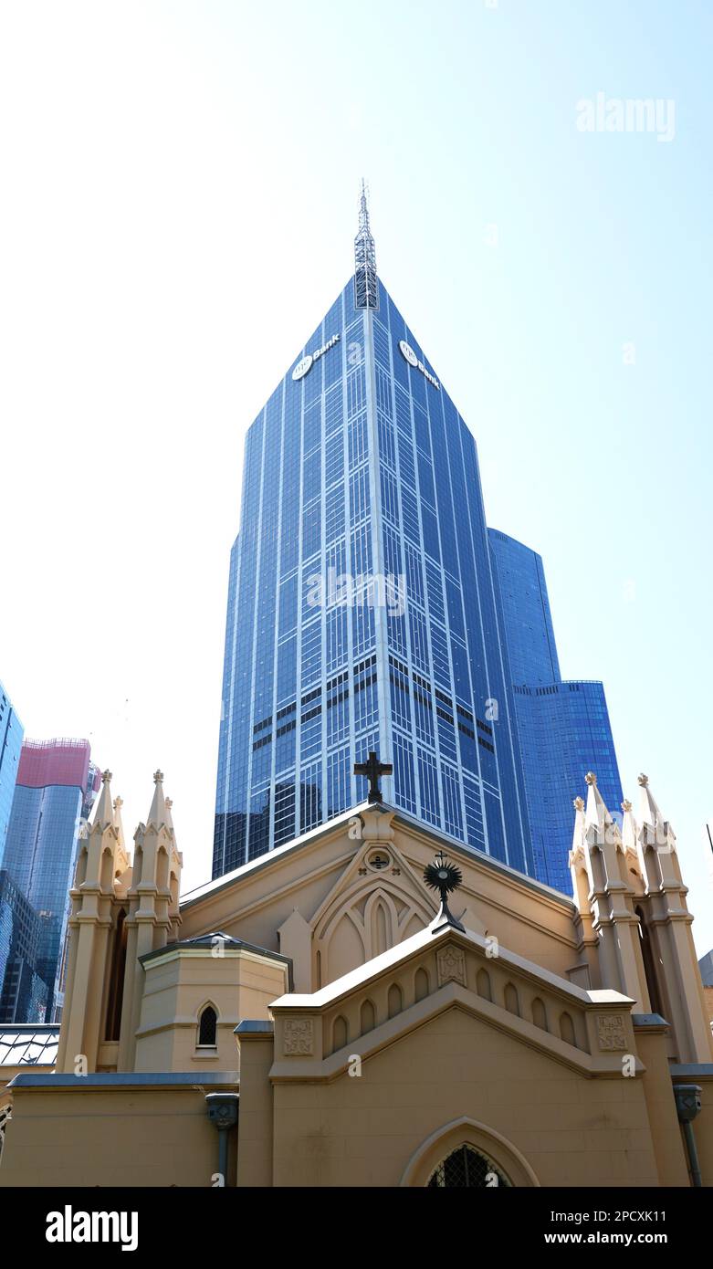 Partial view of St. Francis Church in Melbourne, Victoria, Australia Stock Photo