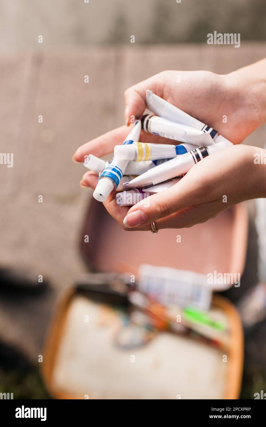 Inks assortment diversity artist painter concept Stock Photo Alamy