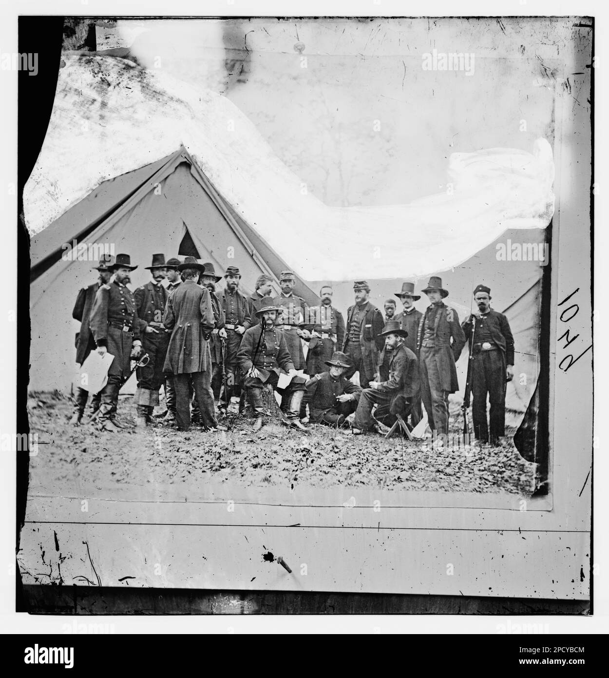 Warrenton, Virginia. General Ambrose E. Burnside and staff. Civil war photographs, 1861-1865 . United States, History, Civil War, 1861-1865. Stock Photo