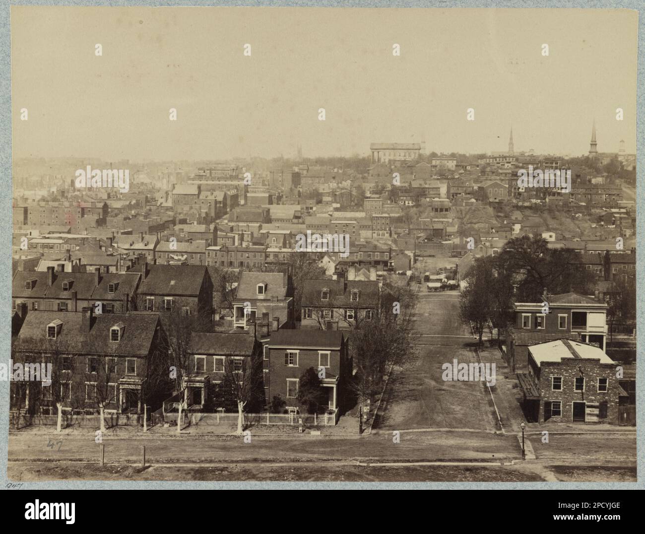 Richmond, Virginia, April, 1865, looking westward. No. B47, Title from item, Gift; Col. Godwin Ordway; 1948. United States, History, Civil War, 1861-1865, United States, Virginia, Richmond. Stock Photo