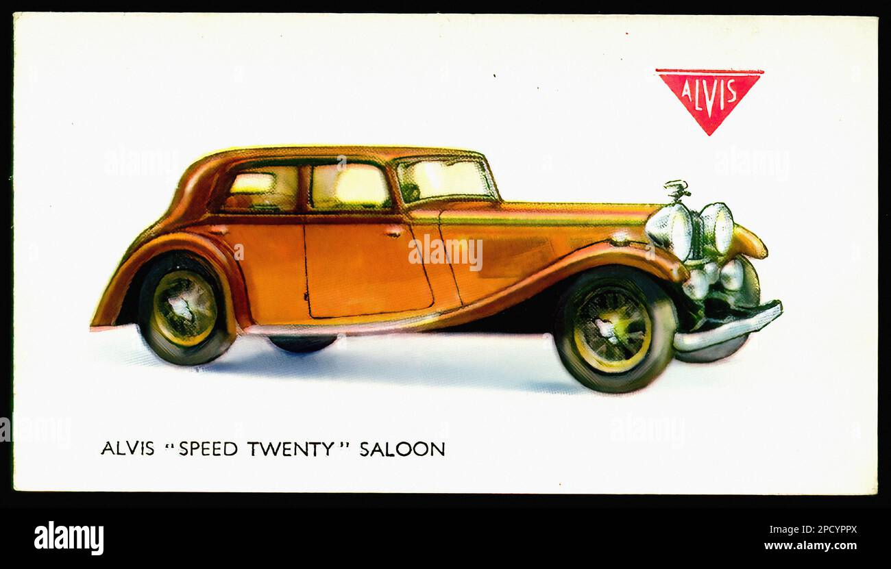 Alvis Speed Twenty Car Vintage Cigarette Card Stock Photo Alamy