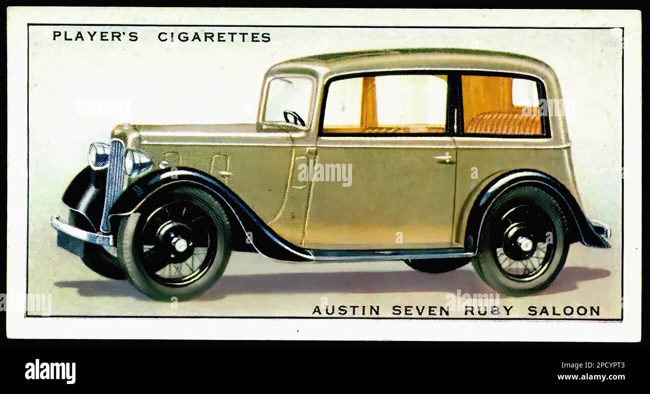 Austin Seven Ruby 1936 Car Vintage Cigarette Card Stock Photo Alamy