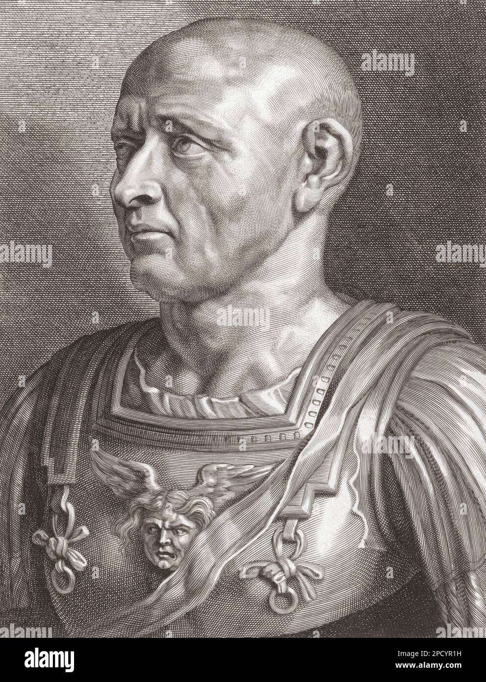 Publius Cornelius Scipio Africanus, c.235 BC - 183 BC.  Roman general who defeated Hannibal in the Second Punic War.  From an engraving by Paulus Pontius after the work by Peter Paul Rubens. Stock Photo