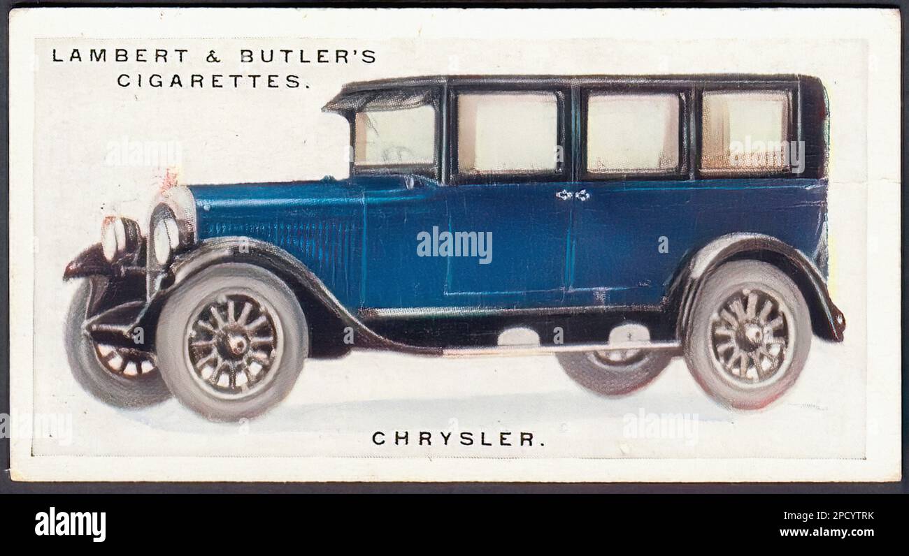 Chrysler Six - Car Vintage Cigarette Card Stock Photo
