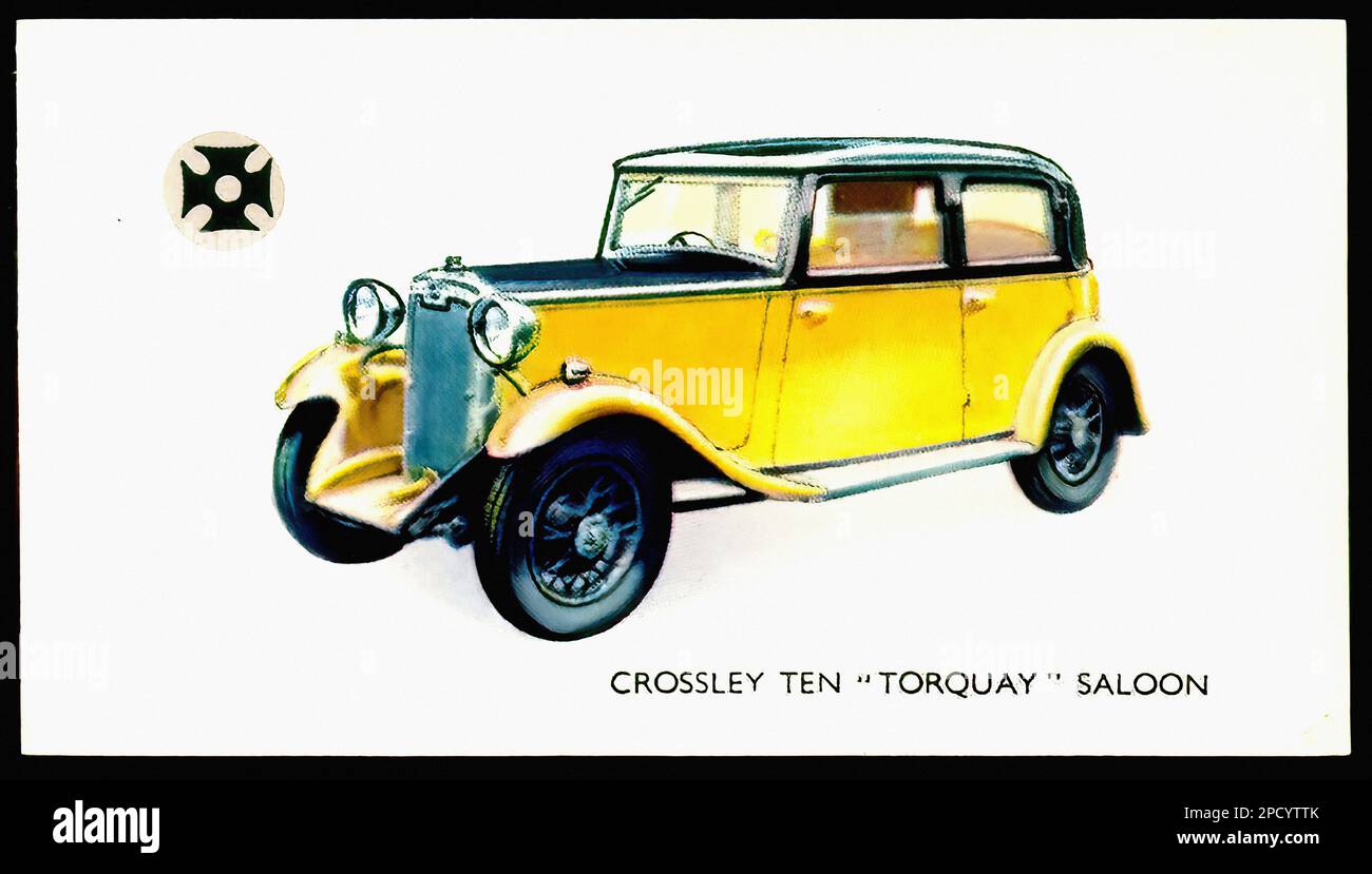 Crossley Torquay Saloon Car Vintage Cigarette Card Stock Photo Alamy