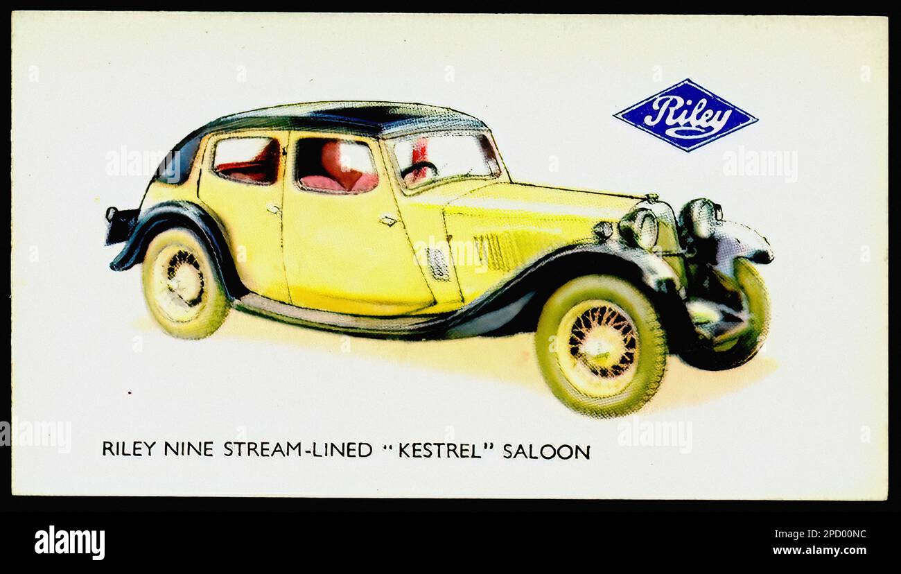 Riley Kestrel Saloon Car Vintage Cigarette Card Stock Photo Alamy