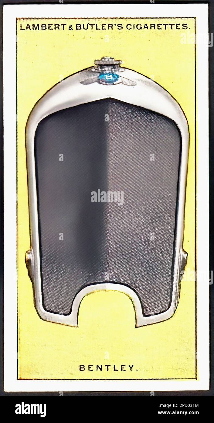Bentley - Car Vintage Cigarette Card Stock Photo