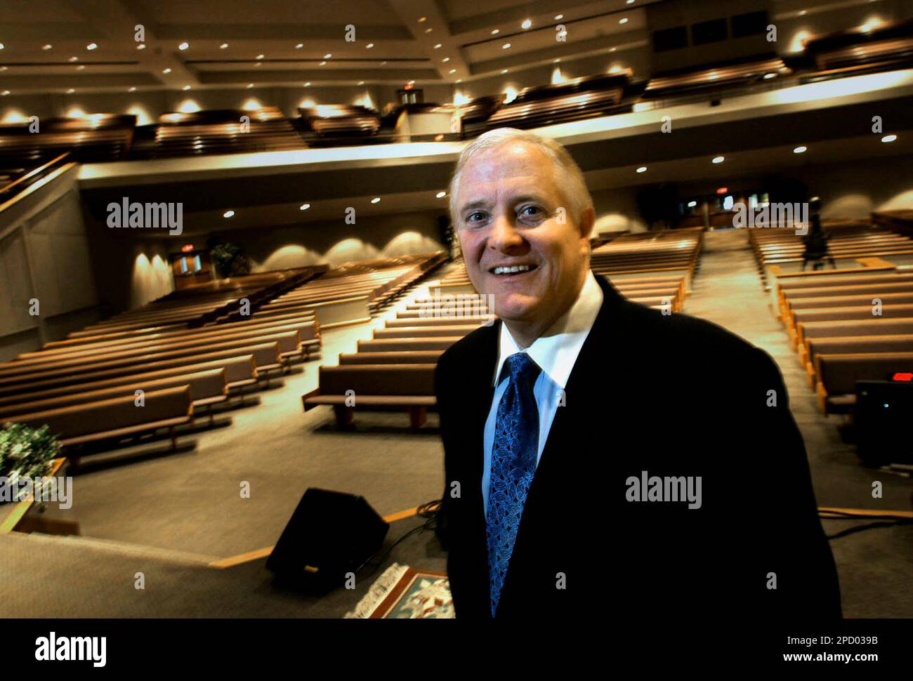 The Rev. Jerry Sutton is shown in the sanctuary of Two Rivers Baptist