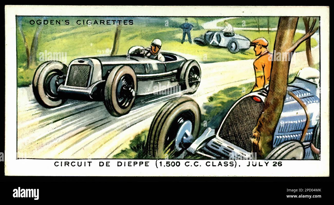 Circuit de Dieppe, 1931 Car Vintage Cigarette Card Stock Photo Alamy