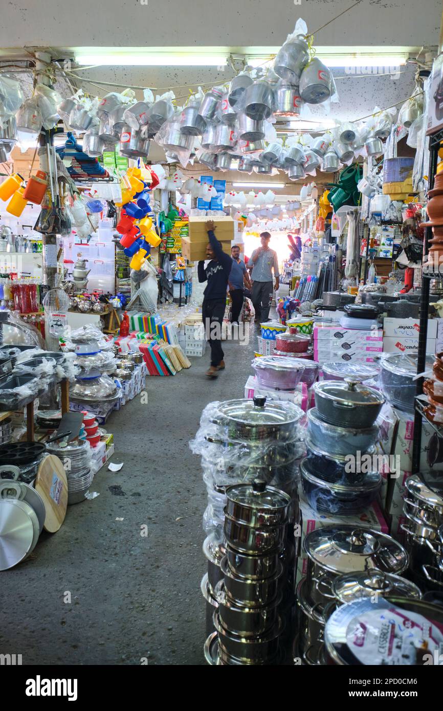 Interior view of one of the typical stores, selling kitchen, home goods