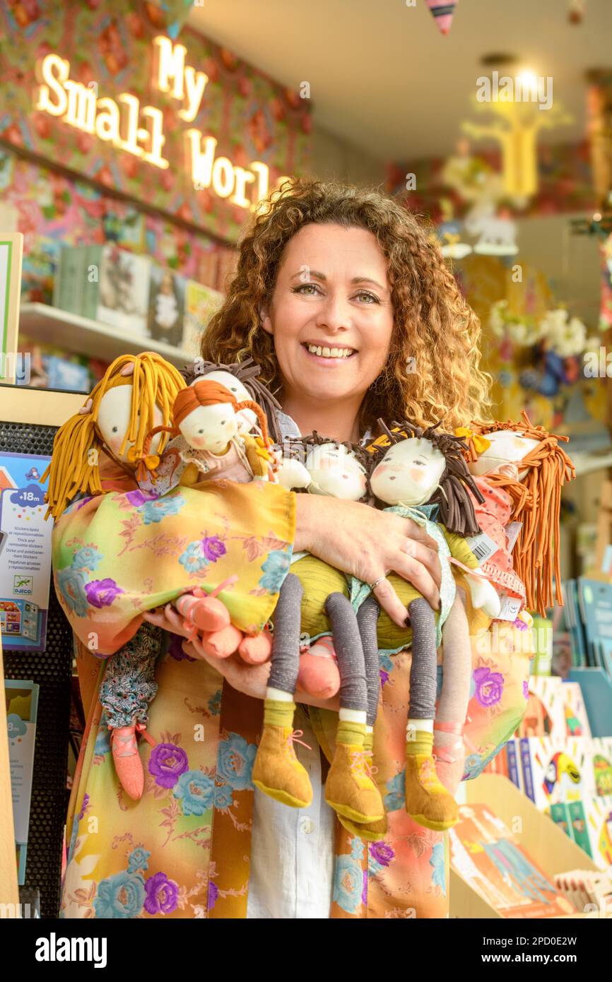 The My Small World toy shop owner Dawn Burden in Bath, UK Stock Photo Alamy