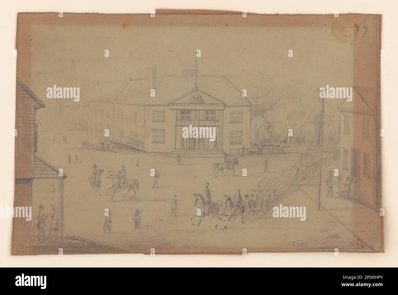 Court House in Corinth, Miss., 32nd Regiment I.V., entering Corinth