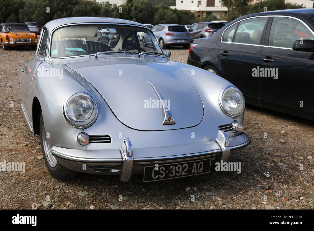 CADAQUES, SPAIN - OCTOBER 5, 2021: Porsche 356 oldtimer sports car parked in Cadaques, Spain. Stock Photo