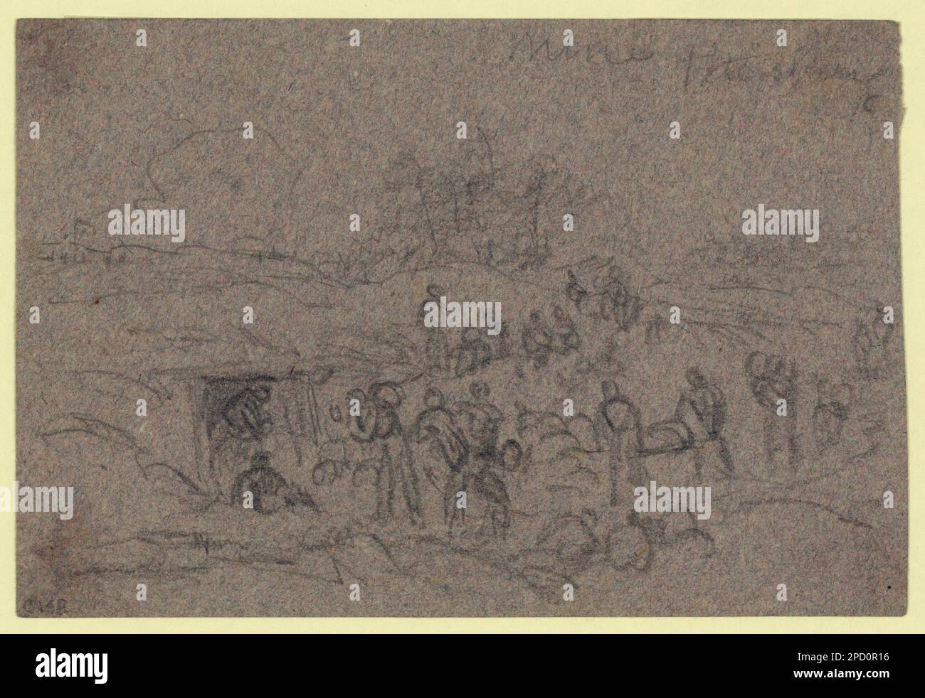 Mine, Petersburg. Morgan collection of Civil War drawings. Petersburg Crater, Battle of, Va, 1864, Mines (Weapons), 1860-1870, Soldiers, Union, 1860-1870, United States, History, Civil War, 1861-1865, Campaigns & battles, United States, Virginia, Petersburg Stock Photo