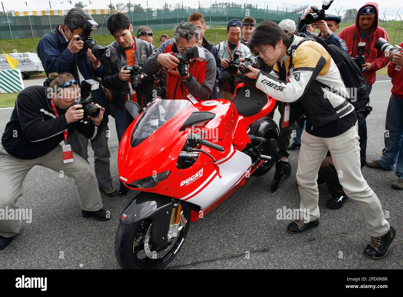 A 2006 Ducati Desmosedici GP6 bike number 15, which MotoGP rider Sete  Gibernau of Spain will ride this weekend, is presented in Circuit de  Catalunya at Montmelo race track near Barcelona March