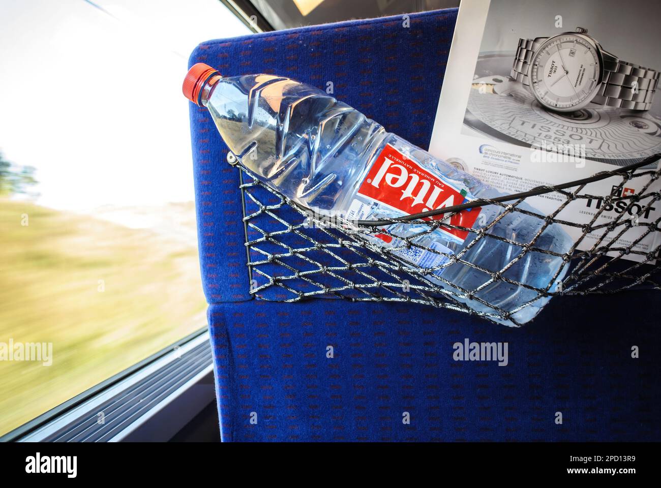 water bottle at a train window Stock Photo - Alamy