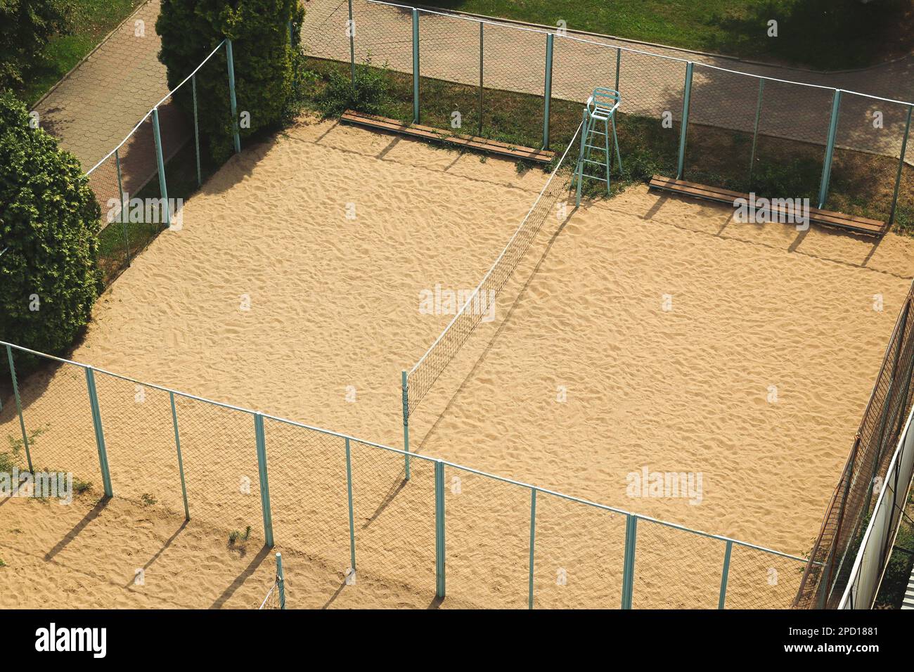 Aerial view volleyball court on day time outdoor Stock Photo - Alamy