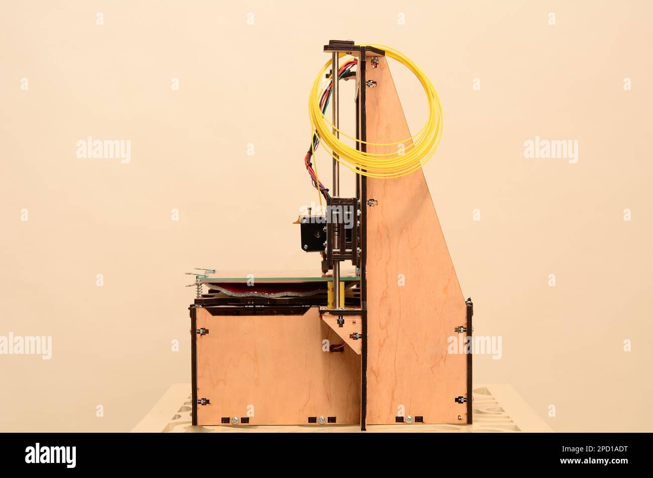 3d printer prints red form stock photo alamy