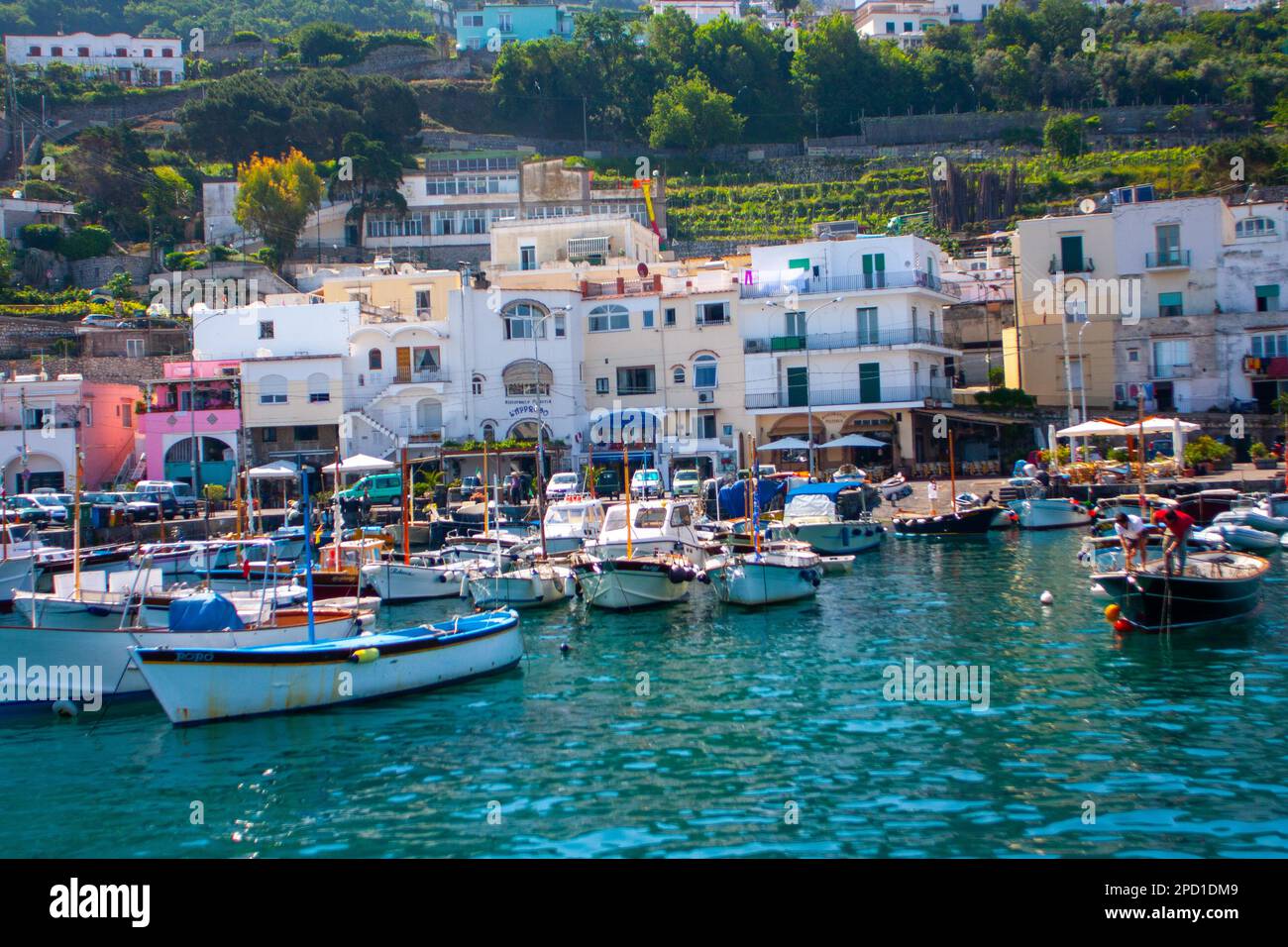 Port of Capri, Italy. Colorful houses and pleasure yachts Stock Photo Alamy
