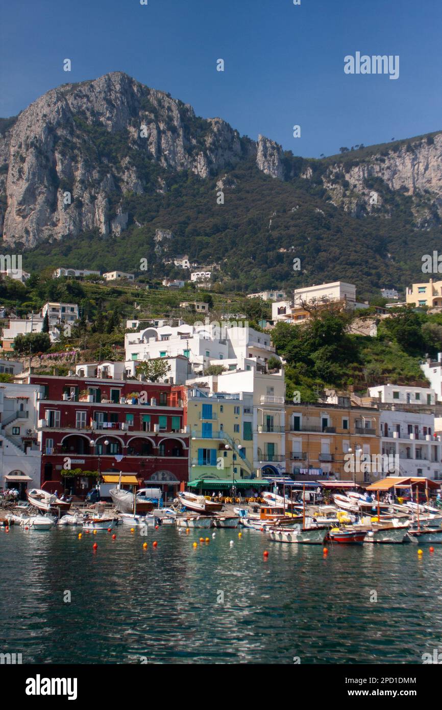 Port of Capri, Italy. Colorful houses and pleasure yachts Stock Photo Alamy