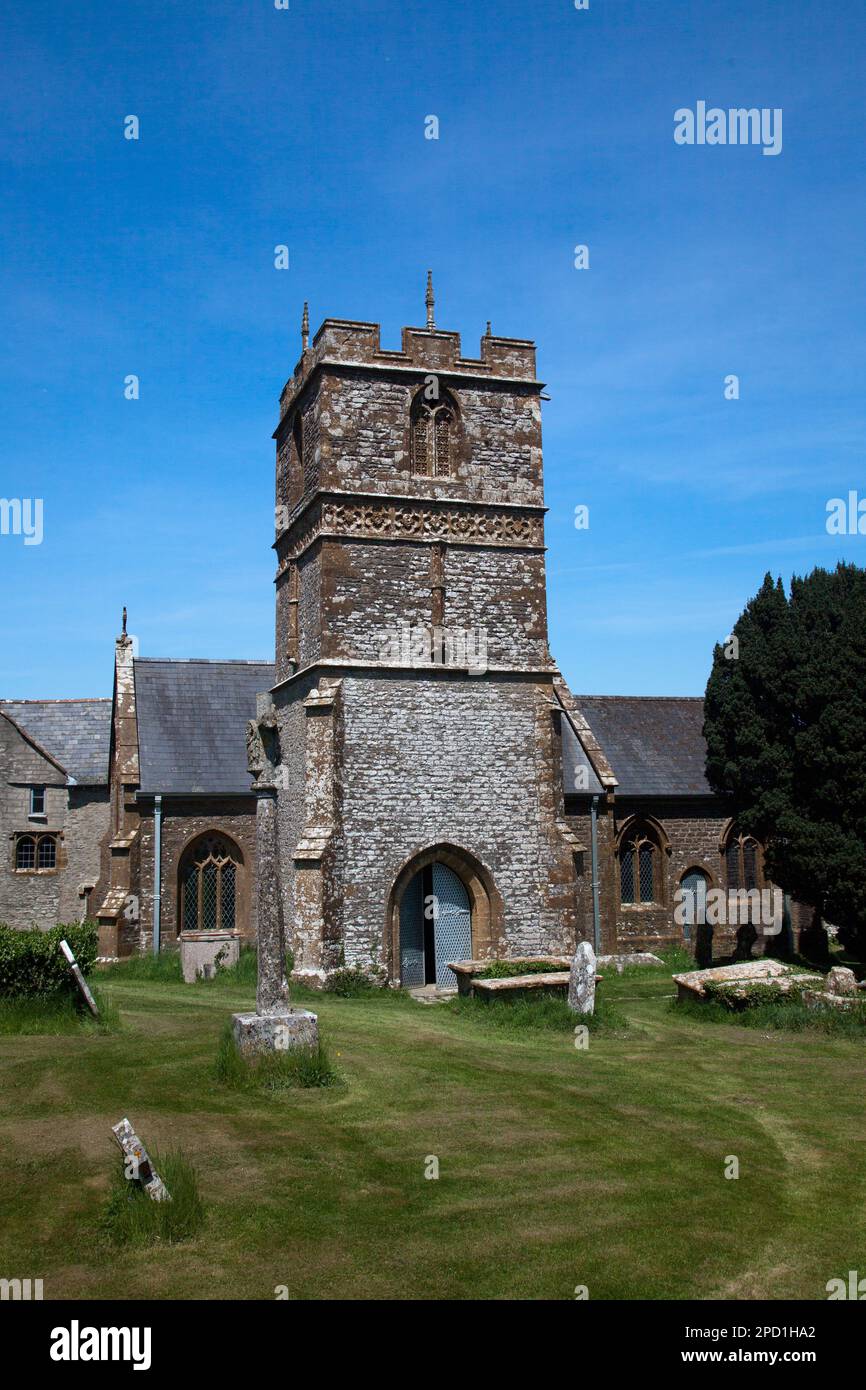 The attractive stonework church of Melbury Bubb in Dorset Stock Photo