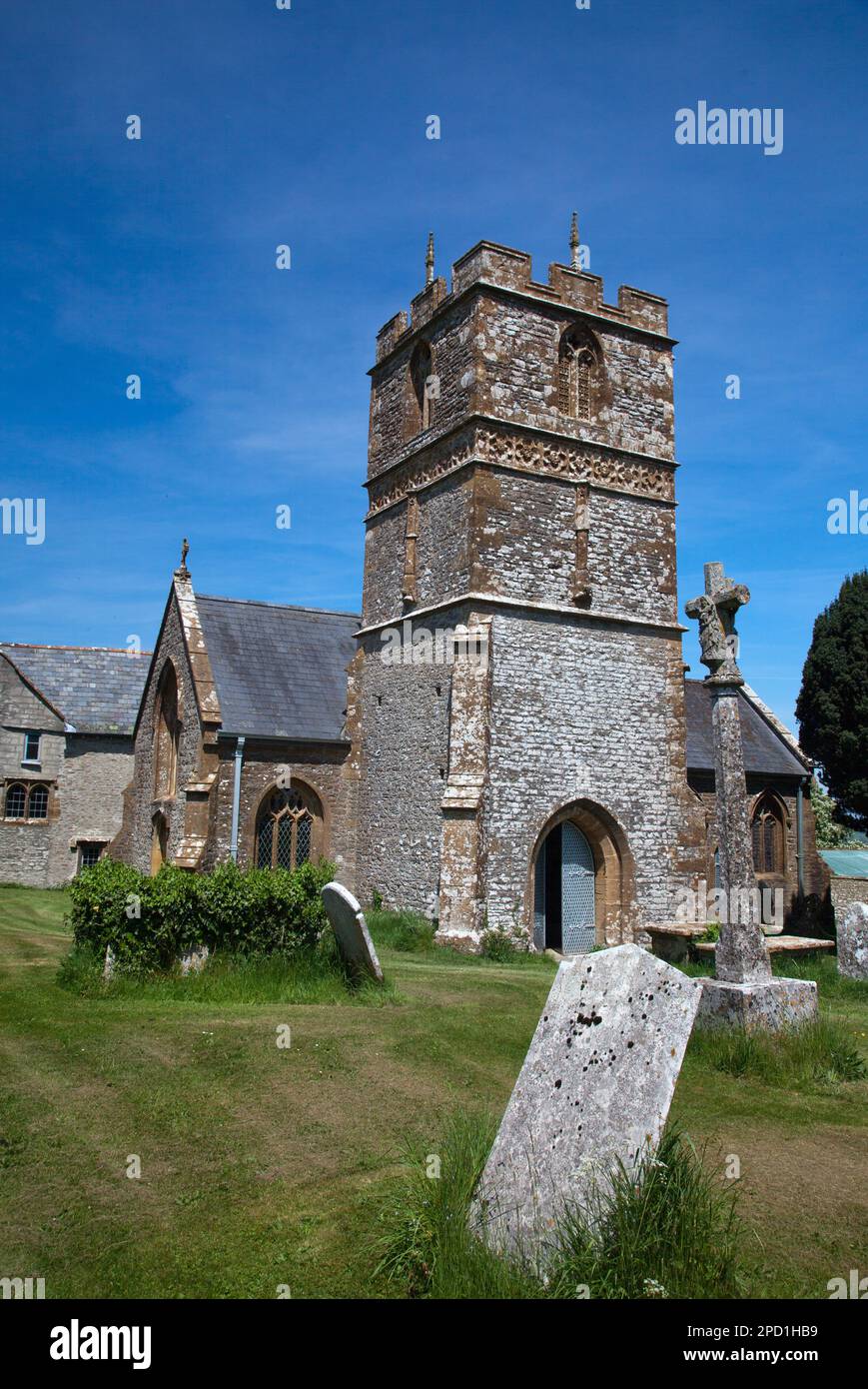 The attractive stonework church of Melbury Bubb in Dorset Stock Photo