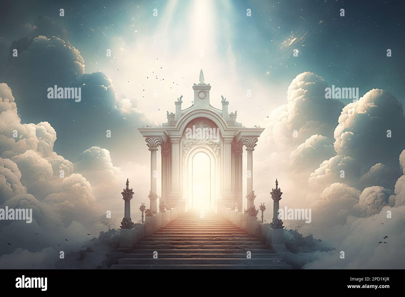 doors to heaven. Generative Ai image Stock Photo