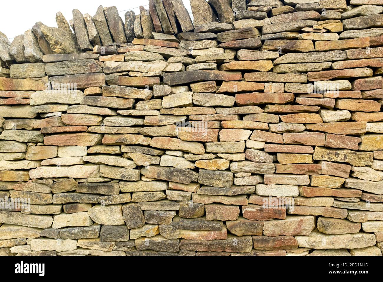 Costwold Dry Stone Wall Stock Photo