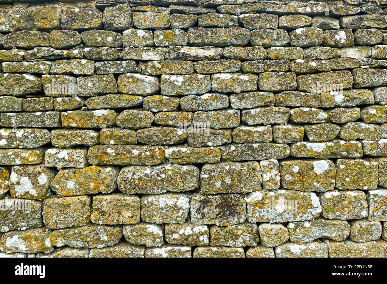 Costwold Dry Stone Wall Stock Photo