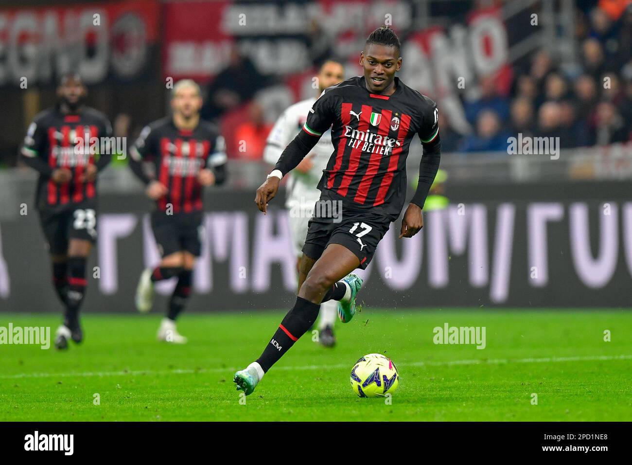 Milano, Italy. 14th Feb, 2023. Rafael Leao (17) of AC Milan seen