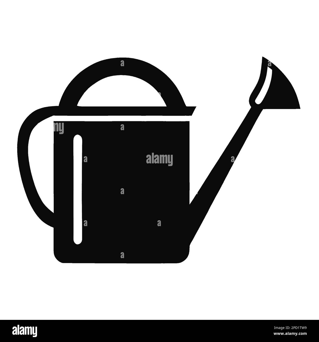 Garden watering can black silhouette, isolated icon on white background