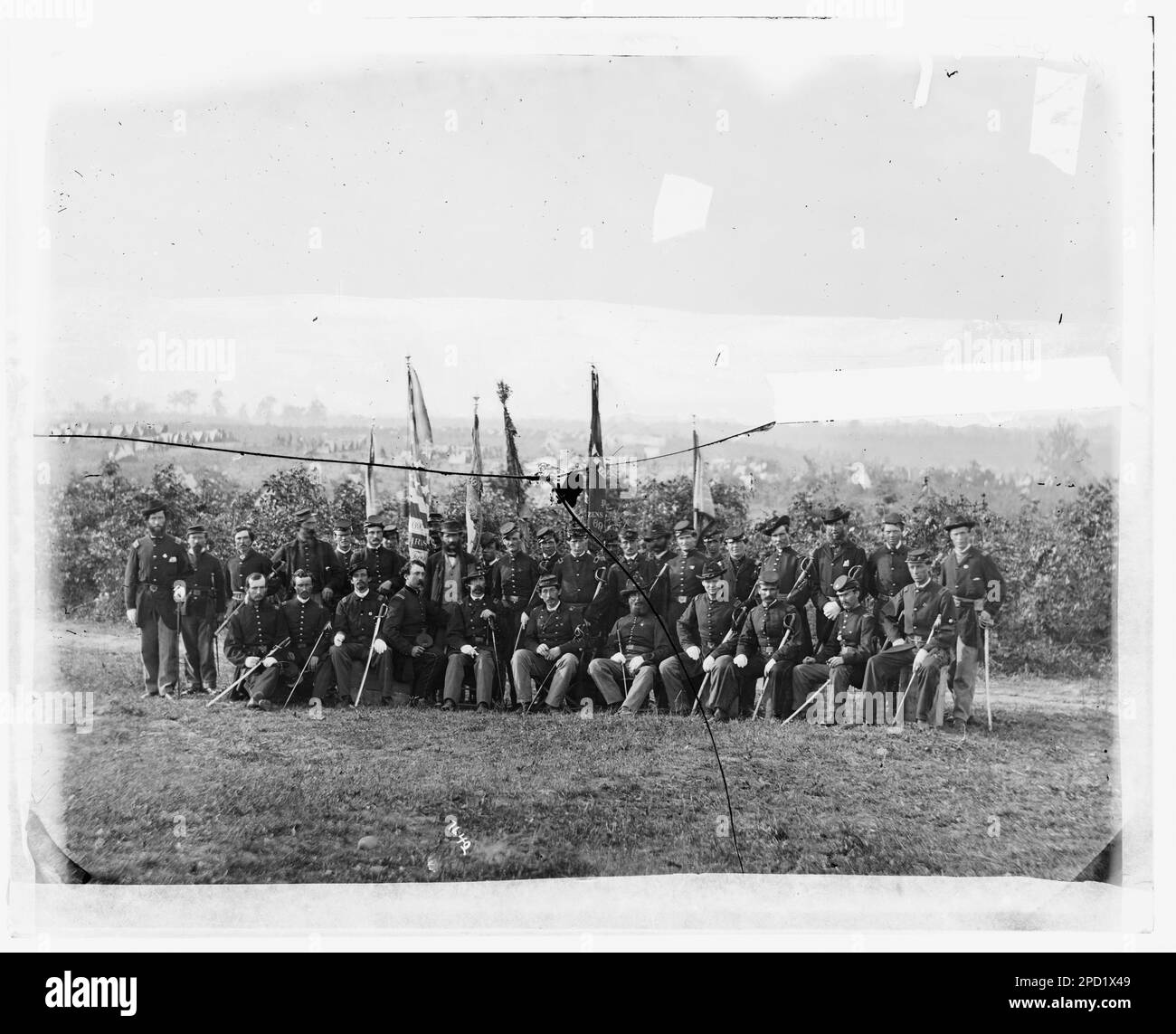 Lieutenant Colonel James J. Smith and officers of 69th New York Infantry (Irish Brigade). Civil war photographs, 1861-1865 . United States, History, Civil War, 1861-1865. Stock Photo
