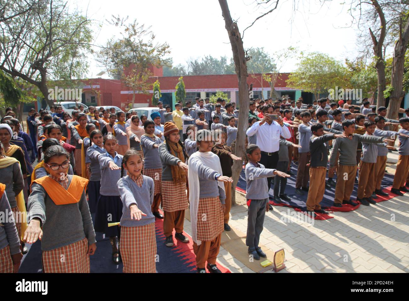 School students in assembly Stock Photo