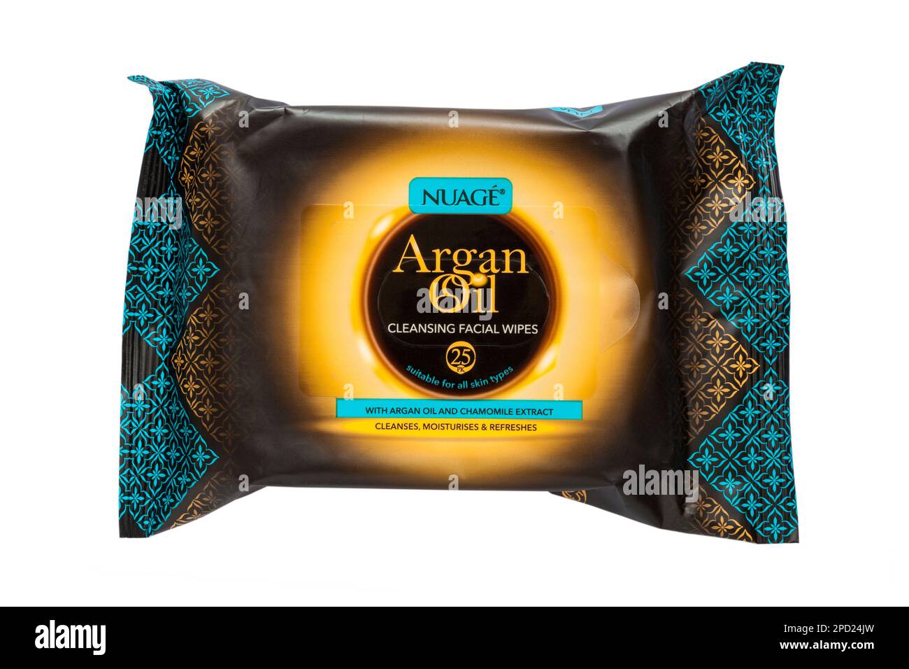 Packet of Nuage Argan Oil cleansing Facial Wipes isolated on white background Stock Photo Alamy