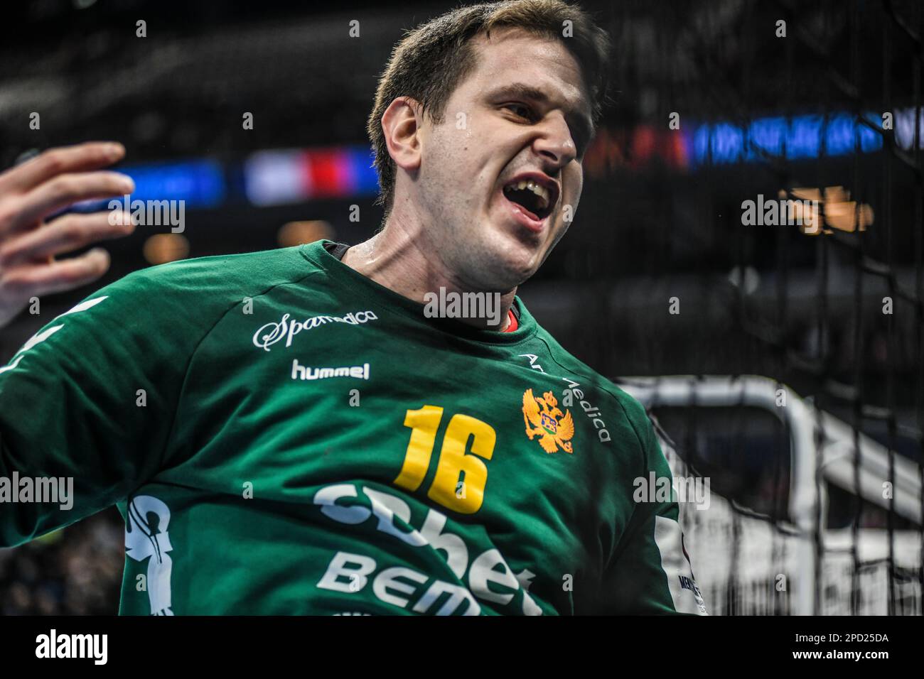 Nebojsa Simic, goalkeeper  of Montenegro. EHF Euro 2022. Main Round Stock Photo